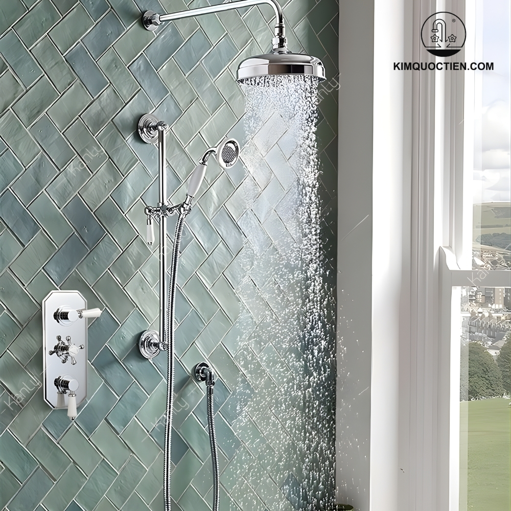 Vòi Sen Kanly CHS75 Nóng Lạnh Âm Tường Cổ Điển