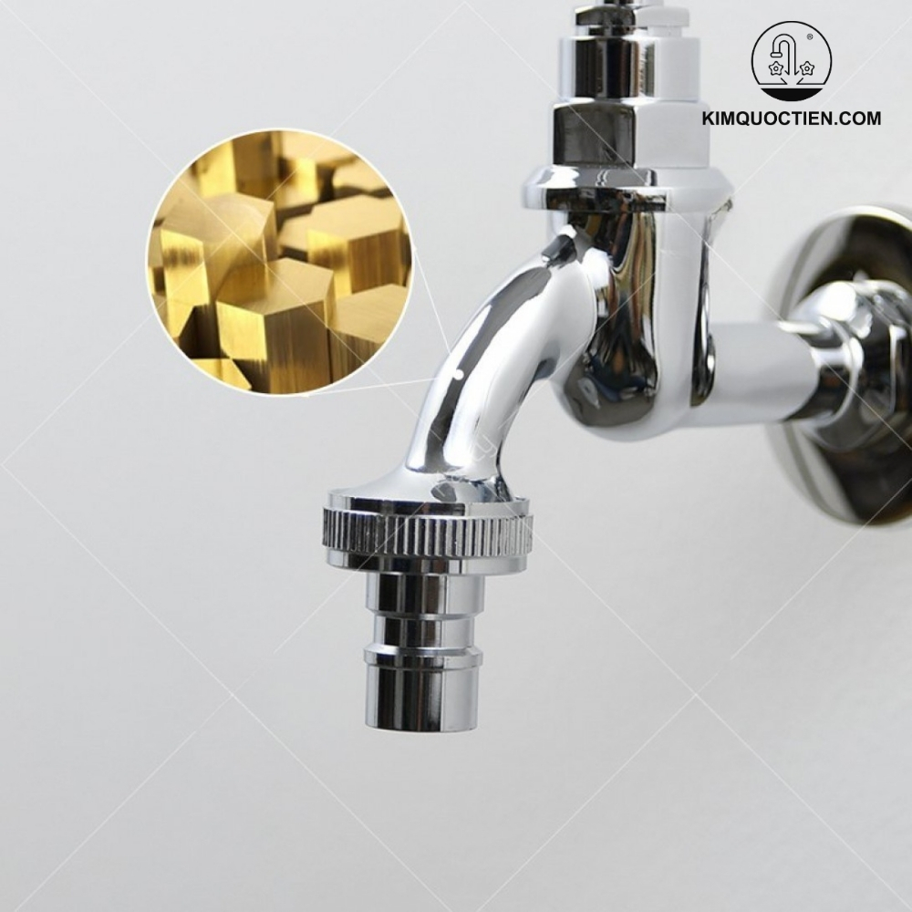 Vòi Lạnh Gắn Tường Kanly CHT01 Đồng Thau Mạ Chrome