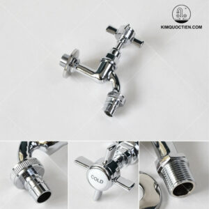 Vòi Lạnh Gắn Tường Kanly CHT01 Đồng Thau Mạ Chrome