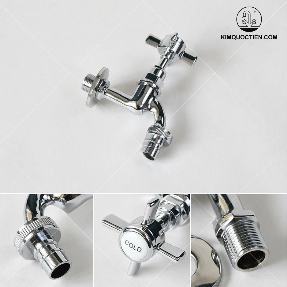 Vòi Lạnh Gắn Tường Kanly CHT01 Đồng Thau Mạ Chrome
