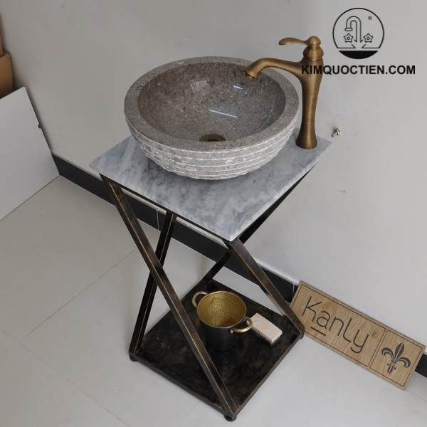 Bàn đặt chậu lavabo mặt đá Kanly FP07