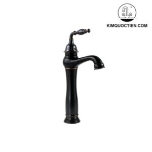 Vòi Lavabo Kanly Cổ Cao GCA14B Bằng Đồng Cổ Điển Màu Đen