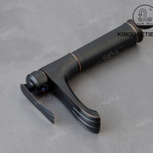 Vòi Lavabo Kanly GCA41B Nóng Lạnh Cổ Cao Bằng Đồng Màu Đen