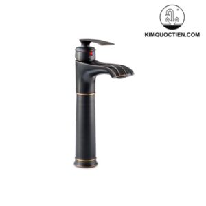 Vòi Lavabo Kanly GCA41B Nóng Lạnh Cổ Cao Bằng Đồng Màu Đen