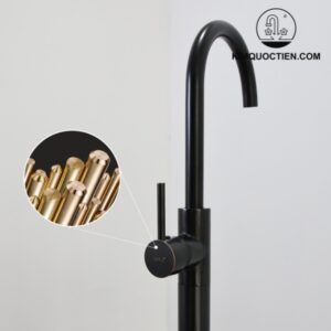 Vòi Xả Bồn Đặt Sàn Kanly GCAH6B Nóng Lạnh Màu Đen