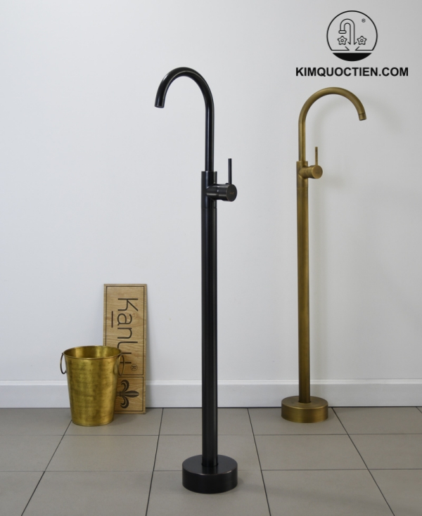 Vòi Xả Bồn Đặt Sàn Kanly GCAH6B Nóng Lạnh Màu Đen