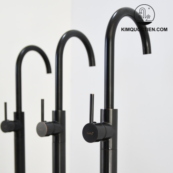 Vòi Xả Bồn Đặt Sàn Kanly GCAH6B Nóng Lạnh Màu Đen