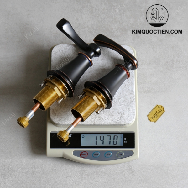 Vòi Lavabo Kanly GCB02B Nóng Lạnh 3 Lỗ Bằng Đồng Màu Đen