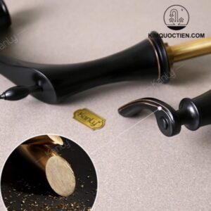 Vòi Xả Bồn Tắm 5 Lỗ Kanly GCB06B Nóng Lạnh Bằng Đồng Màu Đen