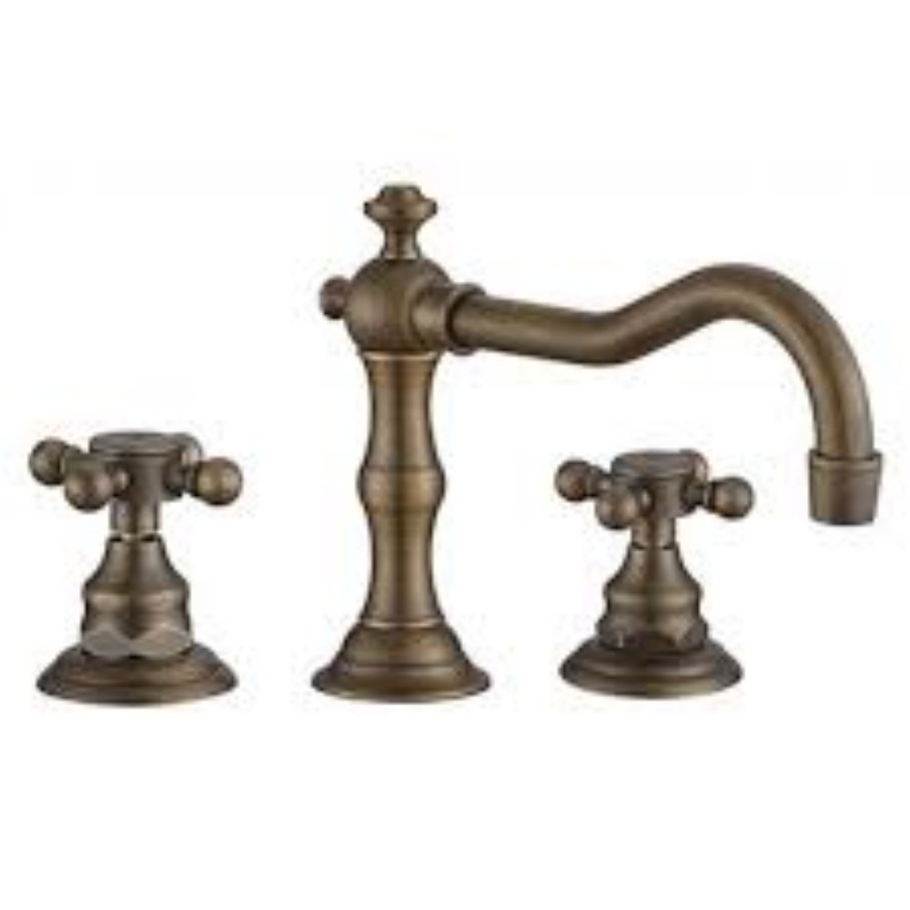 Vòi lavabo nóng lạnh 3 lỗ bằng đồng cổ điển Kanly GCB07