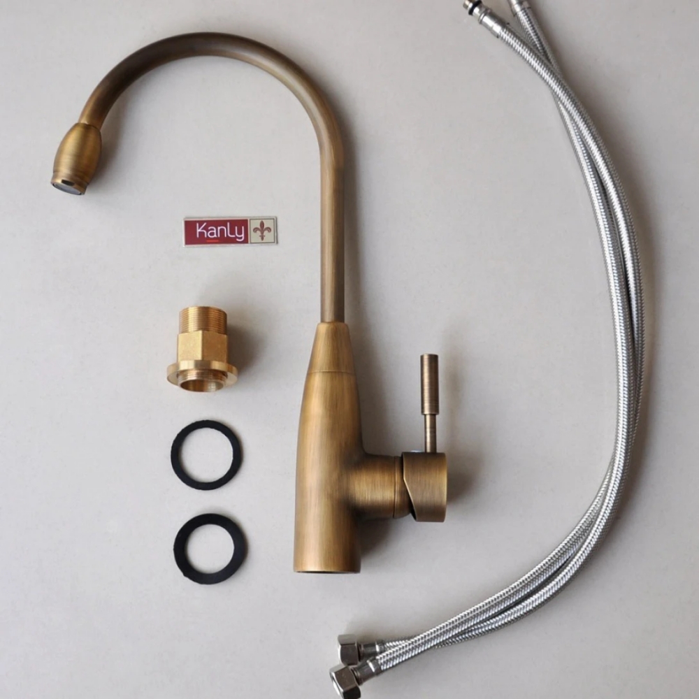 Vòi rửa bát Kanly GCC01 nóng lạnh bằng đồng cổ điển