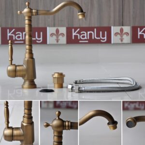 Vòi rửa chén bát Kanly GCC04 nóng lạnh bằng đồng cổ điển