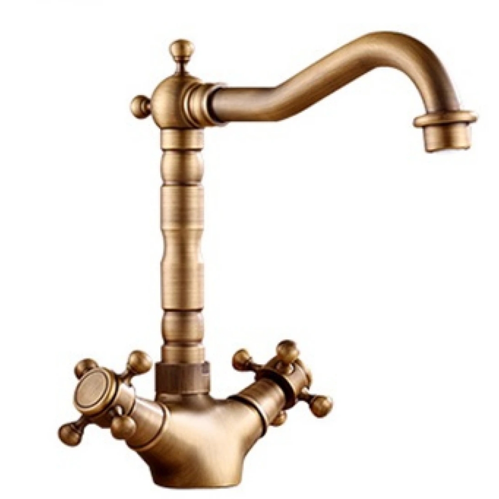 Vòi lavabo Kanly GCC05 nóng lạnh bằng đồng cổ điển