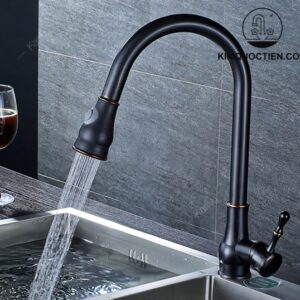 Vòi Rửa Bát Kanly GCC09B Rút Dây Nóng Lạnh Màu Đen