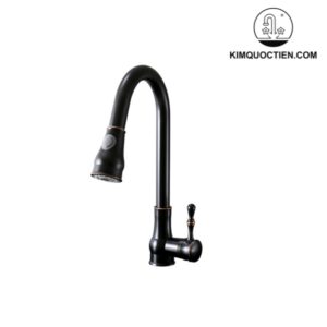Vòi Rửa Bát Kanly GCC09B Rút Dây Nóng Lạnh Màu Đen
