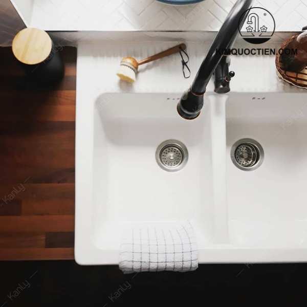 Vòi Rửa Bát Kanly GCC09B Rút Dây Nóng Lạnh Màu Đen