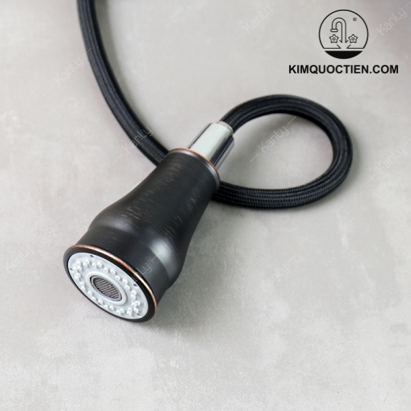 Vòi Rửa Bát Kanly GCC09B Rút Dây Nóng Lạnh Màu Đen