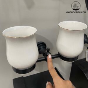 Giá để cốc đôi bằng đồng Kanly GCK08B