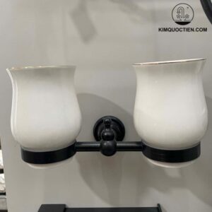 Giá để cốc đôi bằng đồng Kanly GCK08B