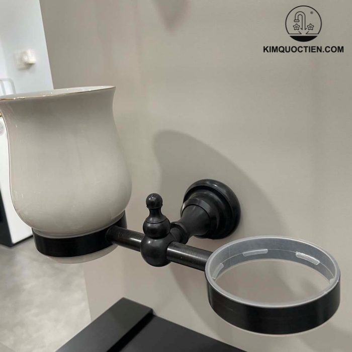 Giá để cốc đôi bằng đồng Kanly GCK08B