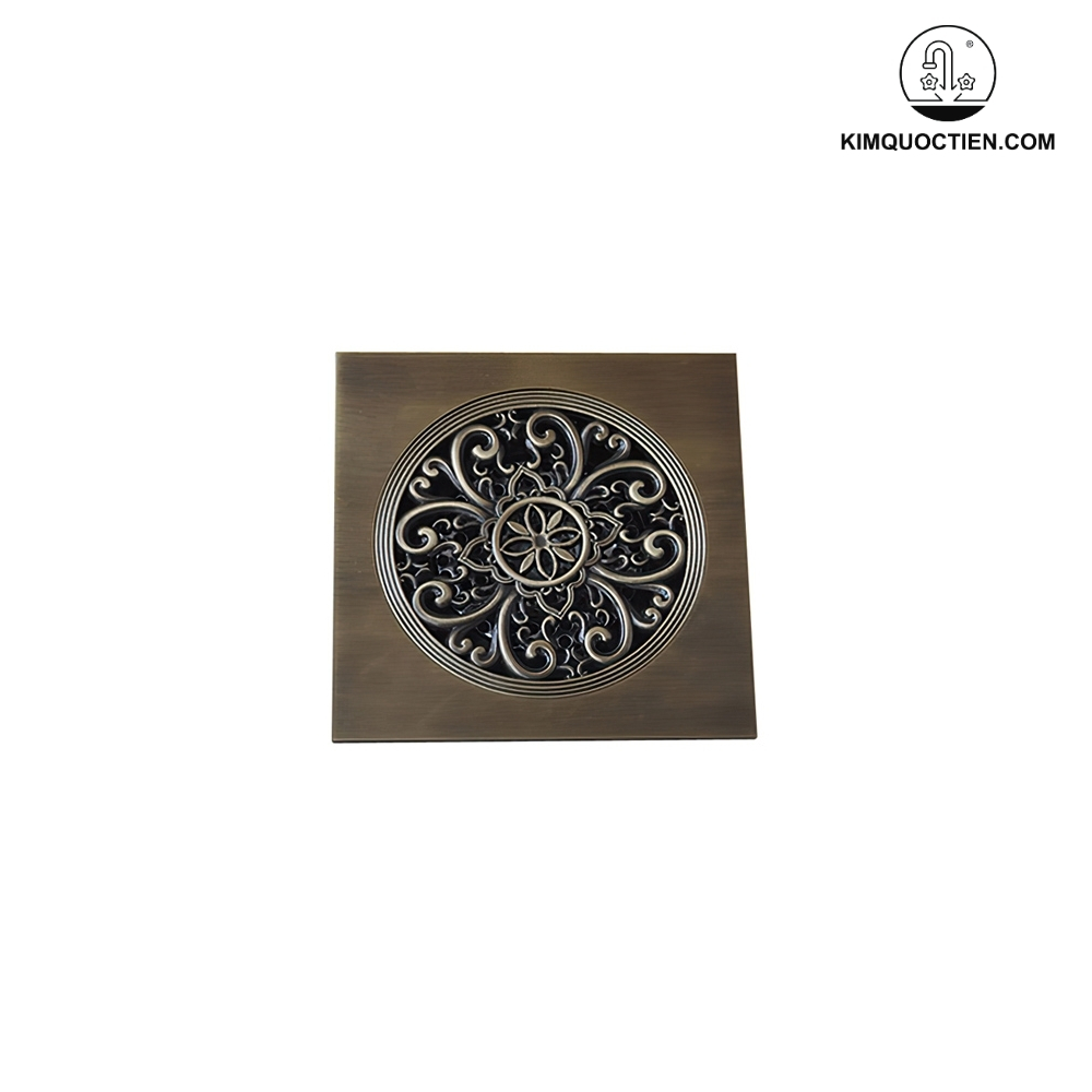 Phễu Thoát Sàn Hoa Văn Kanly GCP15C Bằng Đồng