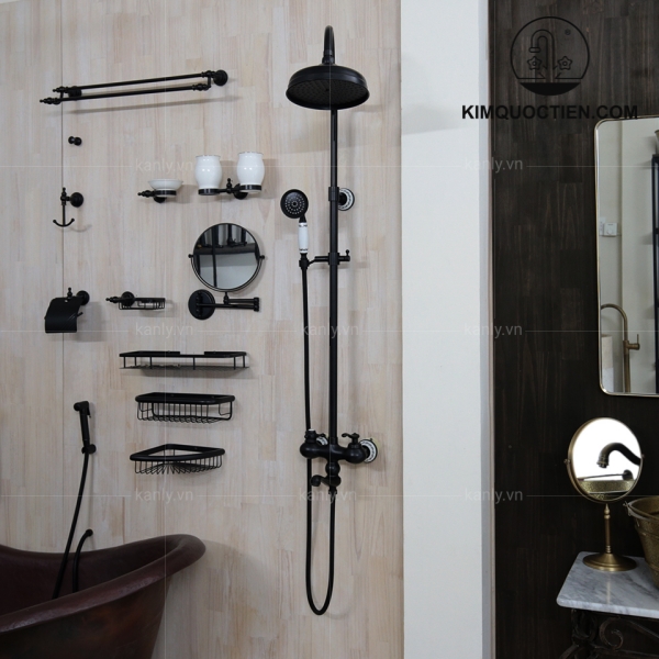 Bộ sen cây tắm đứng nóng lạnh bằng đồng Kanly GCS11B