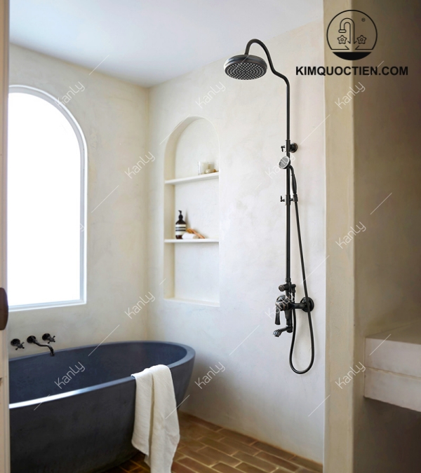 Vòi Sen Cây Kanly GCS13B Nóng Lạnh Cổ Điển Màu Đen