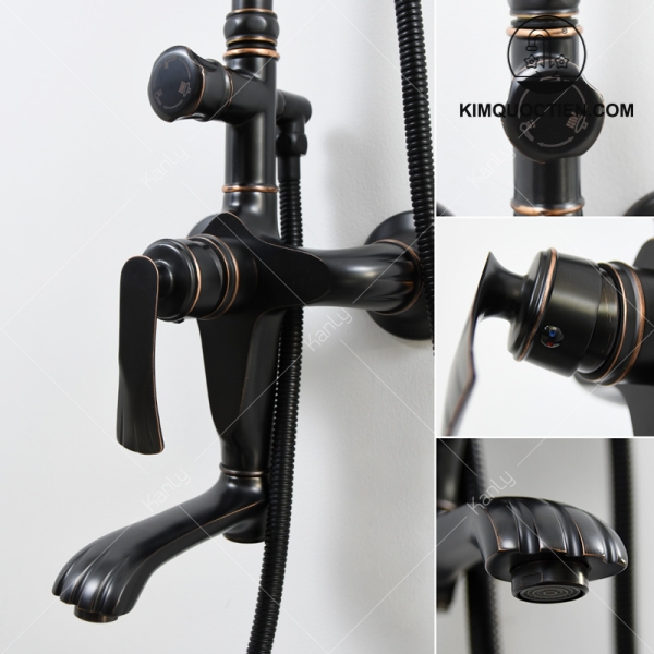 Vòi Sen Cây Kanly GCS13B Nóng Lạnh Cổ Điển Màu Đen