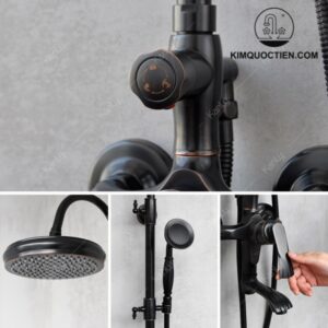 Vòi Sen Cây Kanly GCS13B Nóng Lạnh Cổ Điển Màu Đen