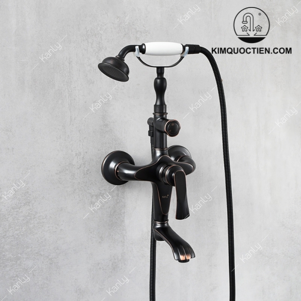Vòi Sen Tắm Kanly GCS23B Nóng Lạnh Bằng Đồng Màu Đen
