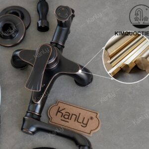 Vòi Sen Tắm Kanly GCS23B Nóng Lạnh Bằng Đồng Màu Đen