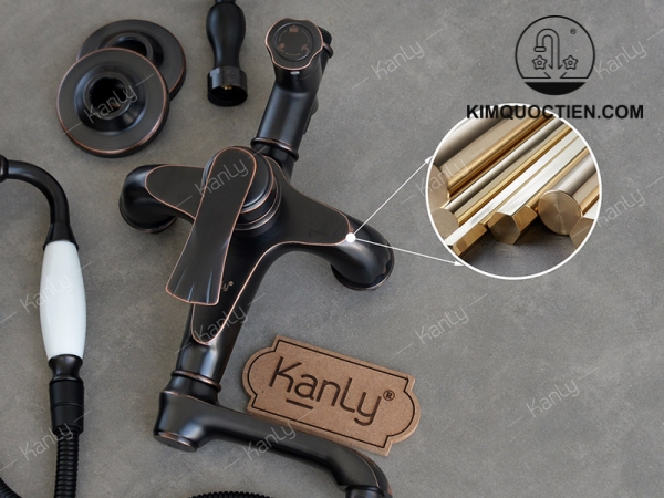 Vòi Sen Tắm Kanly GCS23B Nóng Lạnh Bằng Đồng Màu Đen