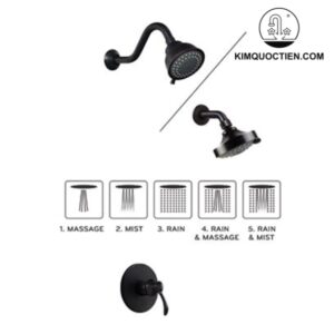 Vòi Sen Âm Tường Kanly GCS77B Nóng Lạnh Đồng Thau Cổ Điển Màu Đen