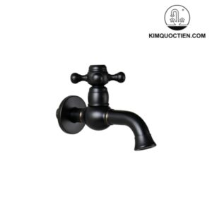 Vòi Gắn Tường Kanly GCT02B Lạnh Bằng Đồng Màu Đen