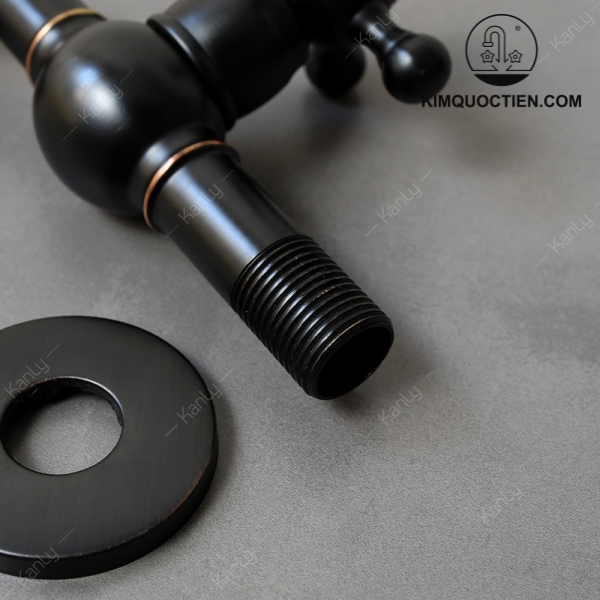 Vòi Gắn Tường Kanly GCT02B Lạnh Bằng Đồng Màu Đen