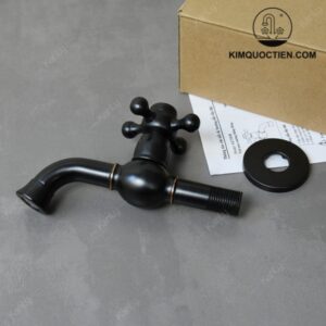 Vòi Gắn Tường Kanly GCT02B Lạnh Bằng Đồng Màu Đen