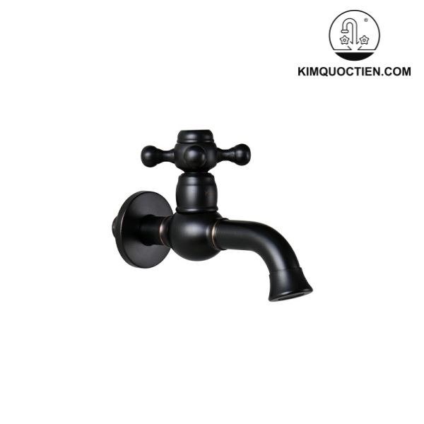 Vòi Gắn Tường Kanly GCT02B Lạnh Bằng Đồng Màu Đen