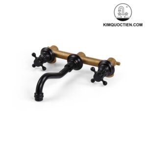 Vòi Gắn Tường Kanly GCT08B Nóng Lạnh Bằng Đồng Màu Đen