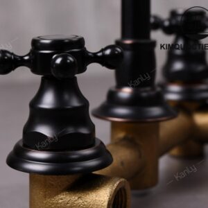 Vòi Gắn Tường Kanly GCT08B Nóng Lạnh Bằng Đồng Màu Đen