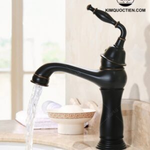 Vòi Lavabo Kanly GCV14B Nóng Lạnh Cổ Điển Màu Đen
