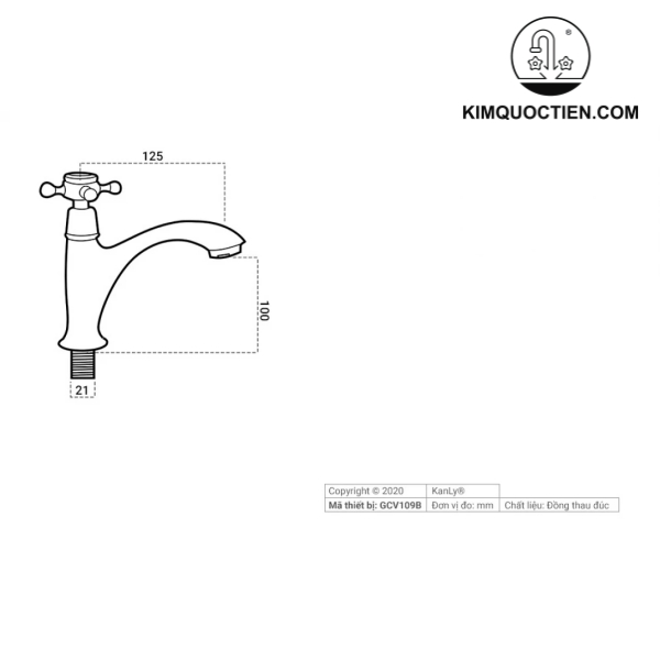 Vòi Lavabo Kanly GCV21B Lạnh