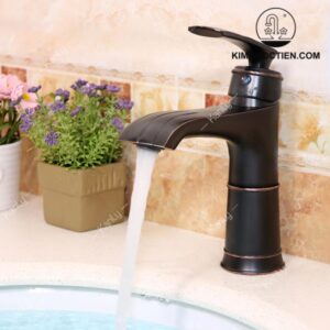 Vòi Lavabo Kanly GCV41B Nóng Lạnh Bằng Đồng Màu Đen