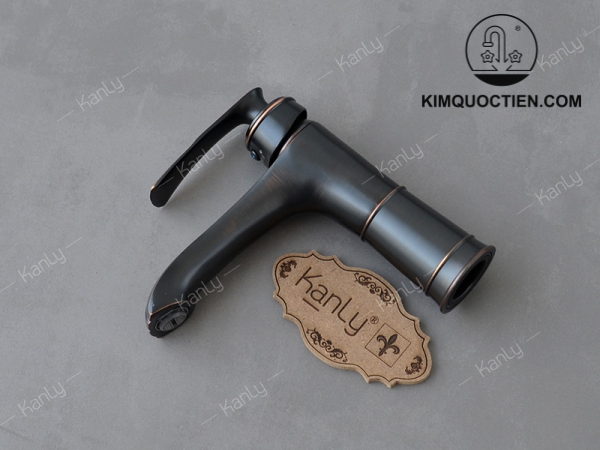 Vòi Lavabo Kanly GCV41B Nóng Lạnh Bằng Đồng Màu Đen