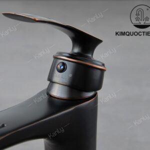 Vòi Lavabo Kanly GCV41B Nóng Lạnh Bằng Đồng Màu Đen