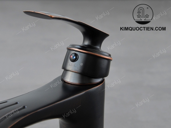 Vòi Lavabo Kanly GCV41B Nóng Lạnh Bằng Đồng Màu Đen