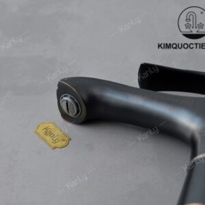 Vòi Lavabo Kanly GCV41B Nóng Lạnh Bằng Đồng Màu Đen