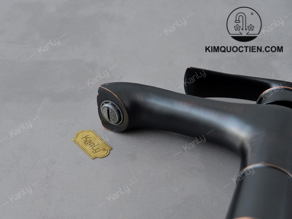 Vòi Lavabo Kanly GCV41B Nóng Lạnh Bằng Đồng Màu Đen