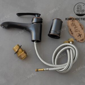 Vòi Lavabo Kanly GCV41B Nóng Lạnh Bằng Đồng Màu Đen
