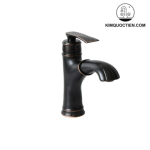 Vòi Lavabo Kanly GCV42B Nóng Lạnh Có Rút Dây Màu Đen