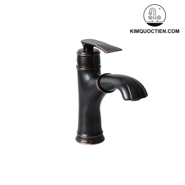 Vòi Lavabo Kanly GCV42B Nóng Lạnh Có Rút Dây Màu Đen